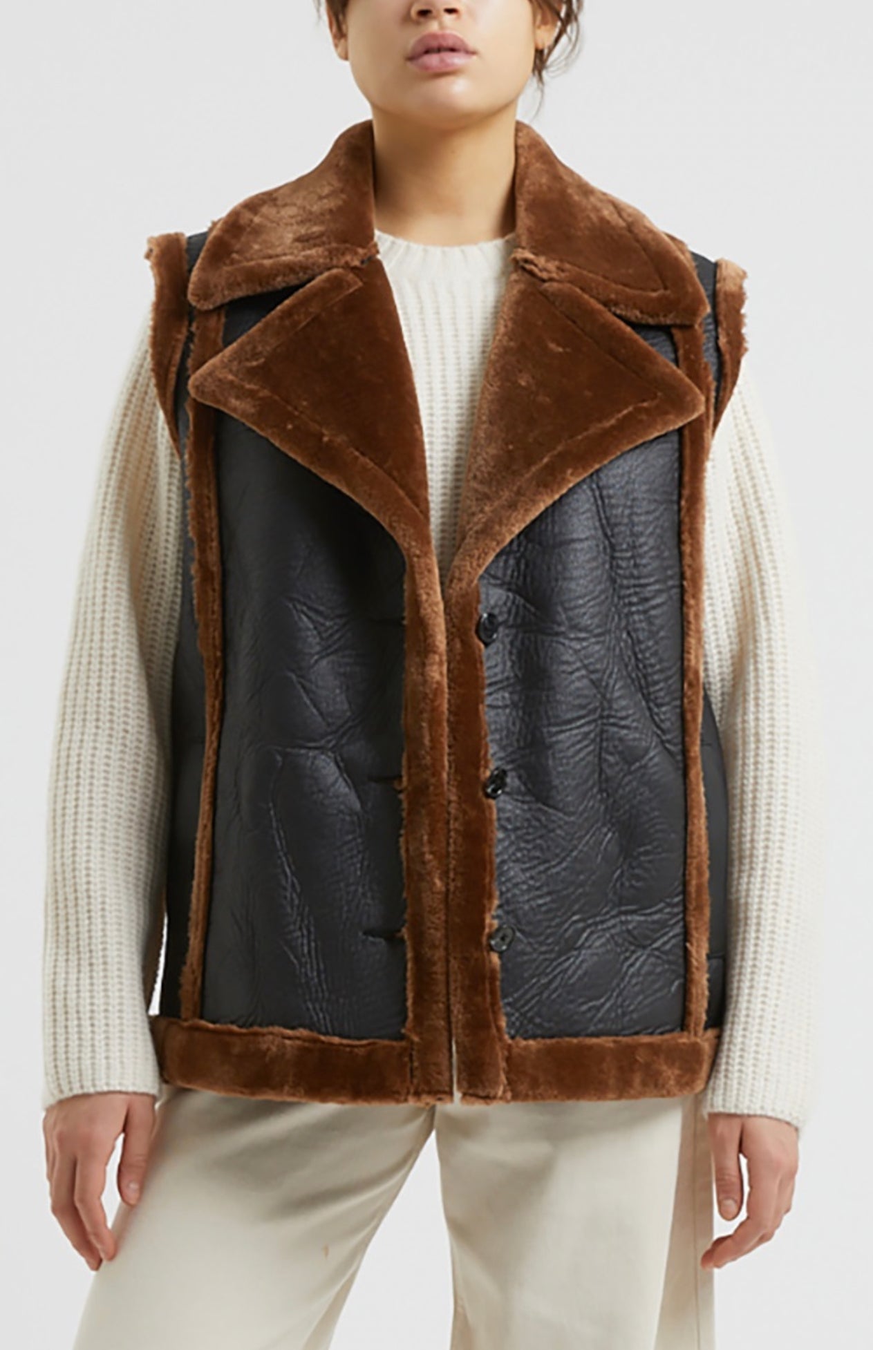 Blackout Tobacco Fur Vest GREY LAYNE