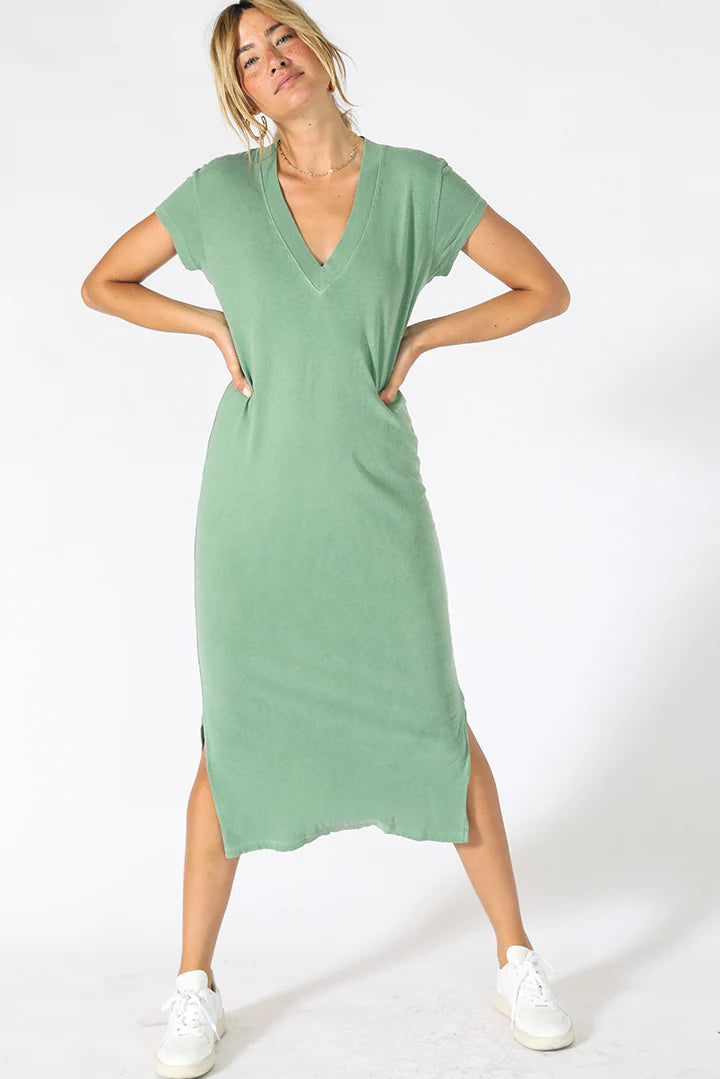 V neck t shirt midi dress sales
