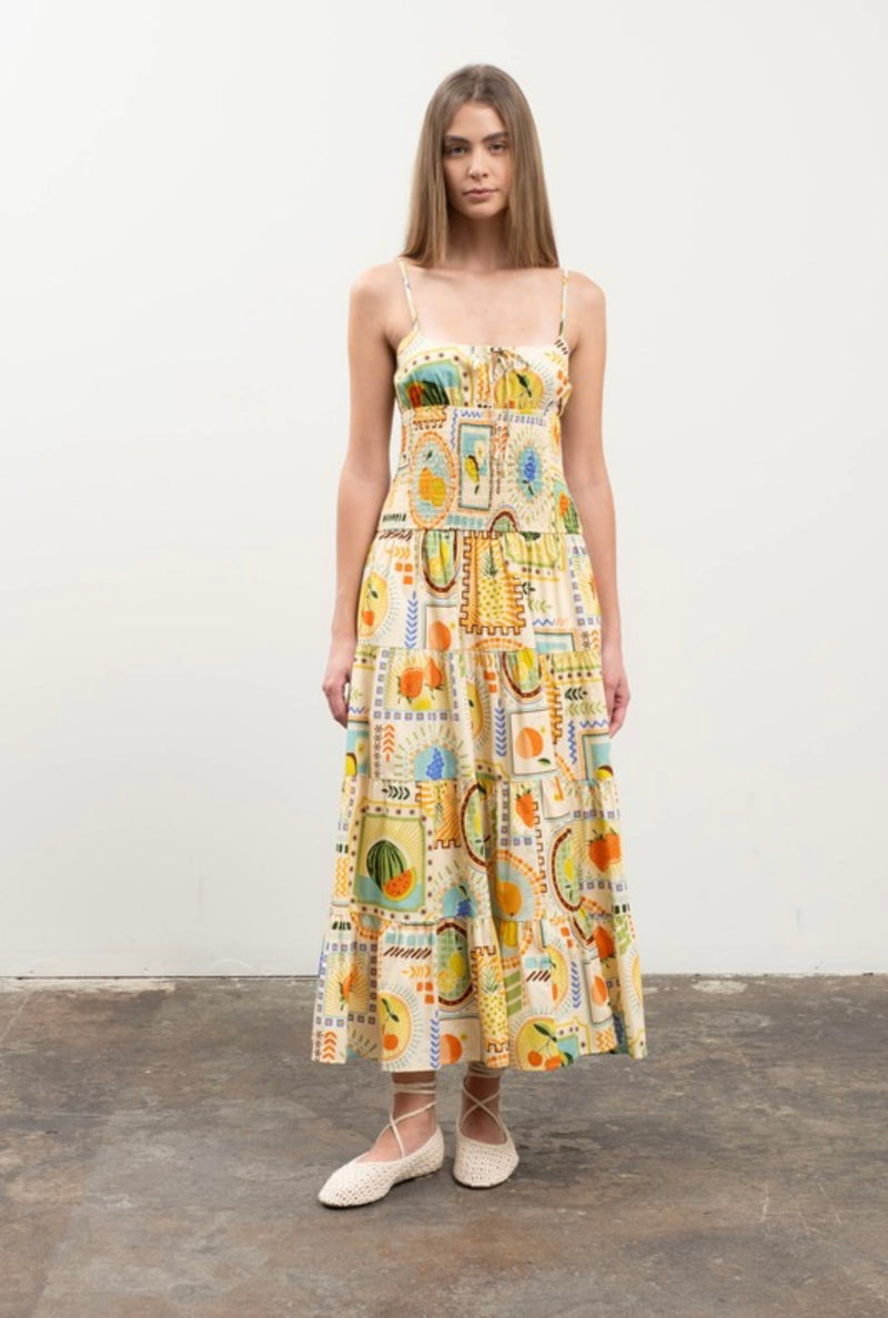 fruit midi dress Juliet Fruit Midi Dress