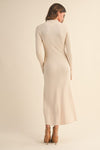 Mock Neck Midi Dress- Cream