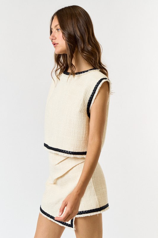 October Lover Tweed Skort Set - Main Image