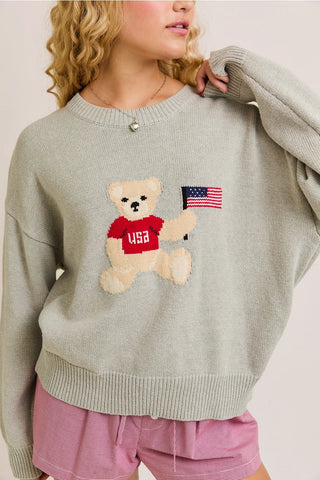 USA Teddy Bear Sweater – GREY LAYNE