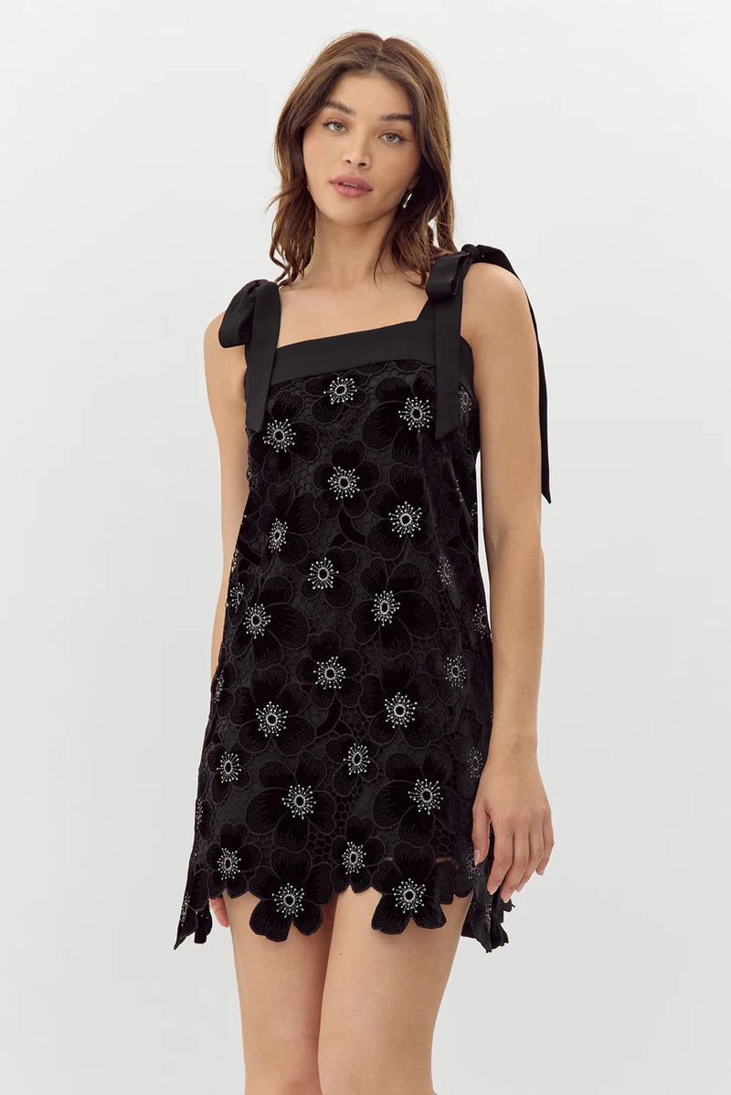 Jolene Crochet Velvet Mini Dress – GREY LAYNE