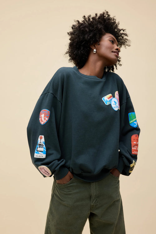 Ski Pass & Patch Oversized Sweatshirt