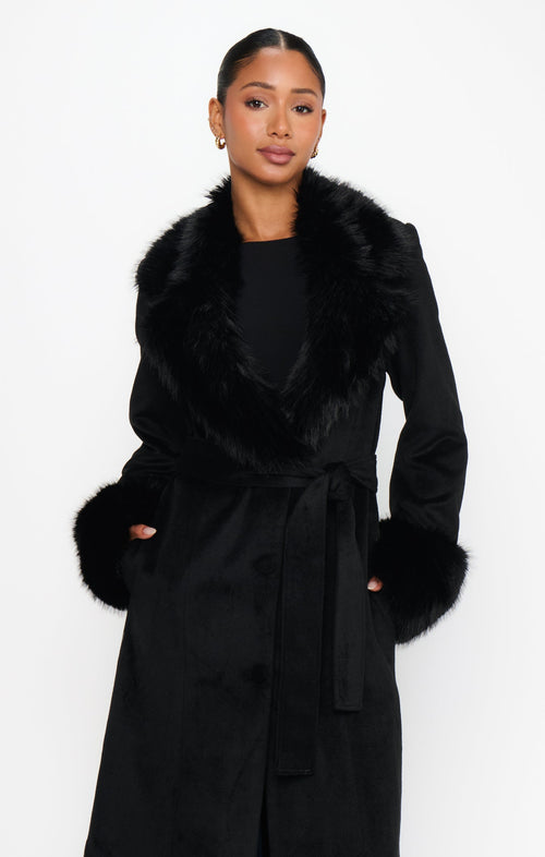 Checkroom Faux Fur Coat